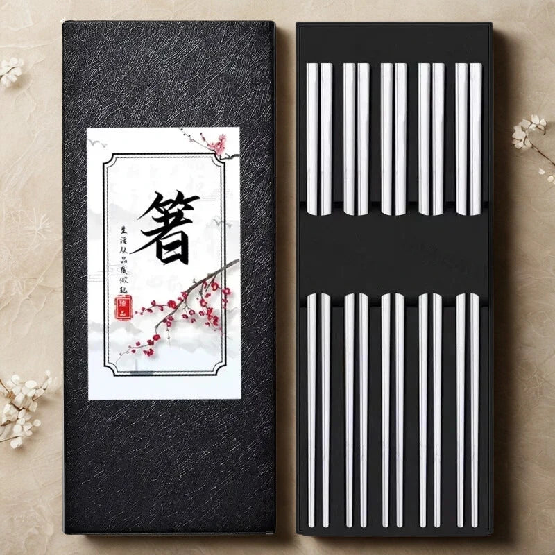 Baguettes chinoises acier - Collection multicolore