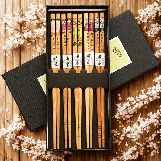 Baguettes chinoises en bois - personnages