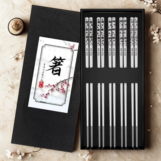 Baguettes chinoises gravées - Fleurs zen